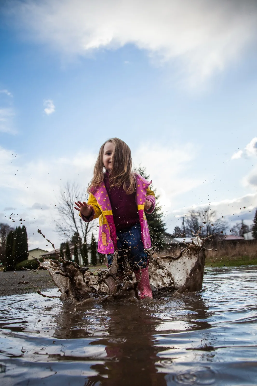 Jumping into a puddle