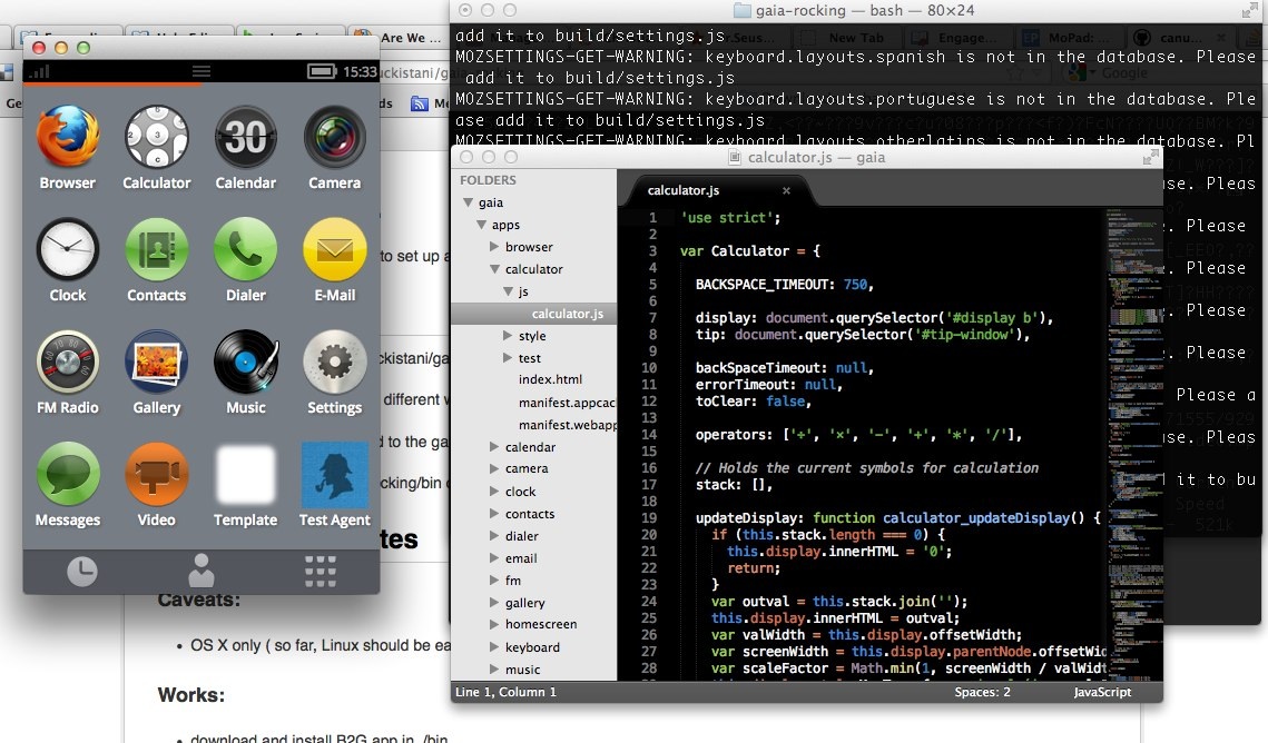 firefox os emulator and source